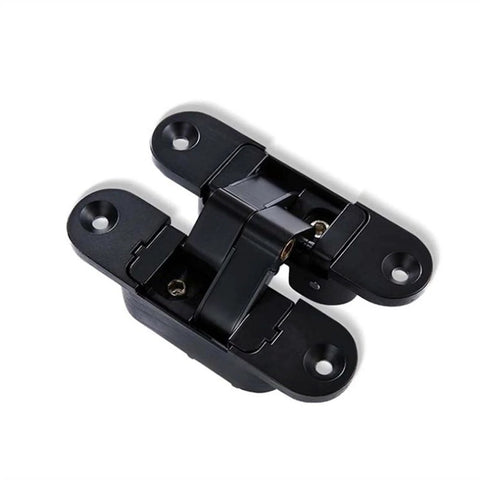 Three Dimensional Invisible Door Hinge Kit For Wooden Doors With 180 Degree Inside And Outside Swing Hidden Gold Finish Right Hand Open