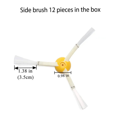 Roomba Replacement Parts Kit For iRobot 800 900 Series with side brush, labeled dimensions 1.38 in and 0.98 in