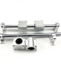 Mssoomm two-piece silver aluminum SCS10UU linear guide rails with slider blocks and a bearing block for CNC/3D printers