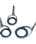 Fuji KT System Rod Guide With Stainless Steel Frame And Porcelain Ring, Knots-Resistant K-Frame, Silver Finish, Multiple Sizes For Casting Rod Building And Repair, Pro-Grade Setup That Keeps Lines Smoother And Snarl-Free. stainless steel rod guides with blue porcelain ring