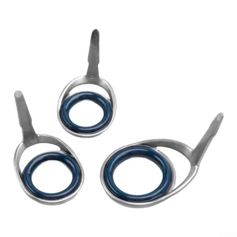 Fuji KT System Rod Guide With Stainless Steel Frame And Porcelain Ring, Knots-Resistant K-Frame, Silver Finish, Multiple Sizes For Casting Rod Building And Repair, Pro-Grade Setup That Keeps Lines Smoother And Snarl-Free. stainless steel rod guides with blue porcelain ring