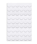 Fifty Four Pack 21 Mm Self Adhesive Screw Hole Covers White Pvc Dustproof Caps For Wood Furniture Cabinet And Wardrobe on sheet