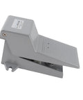 Side view of Rugged Foot Operated 2 Position 5 Way Air Control Valve with aluminum pedal for pneumatic systems.