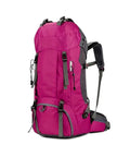 Pink 60L Waterproof Outdoor Backpack For Camping, Hiking, Climbing, And Mountaineering with ergonomic shoulder straps and gear organizer