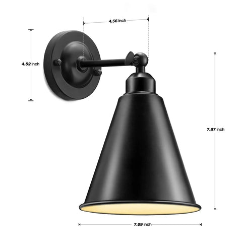 Two Pack Industrial Vintage Modern Matte Black Wall Sconces With Adjustable Swing Arm 180 Degree Tilt Antique Farmhouse Style Indoor Lighting.