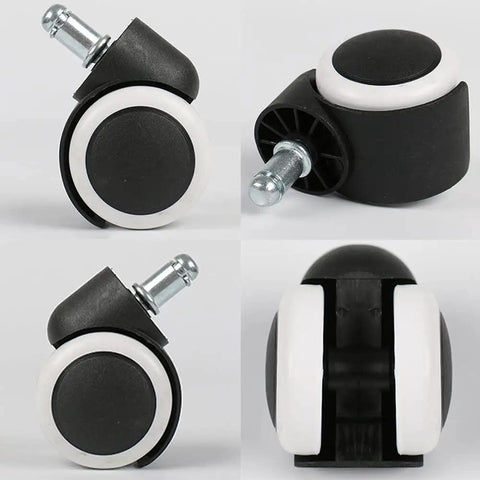 Silent Rollin Office Chair Wheels Heavy Duty Polyurethane Swivel Casters view showing smooth gliding design and durable materials.