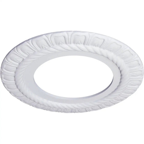 Claremont Ceiling Medallion Ten And Five Eighths Inch Outside Diameter Five And Three Quarter Inch Inside Diameter One Half Inch Projection Seven Inch Canopy Lightweight Primed For Easy Paint And Quick Installation, decorative ring view