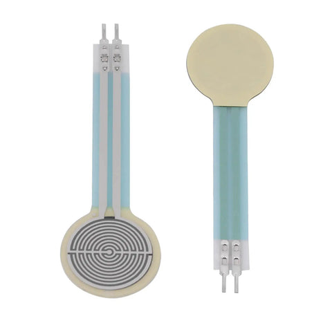FSR402 Thin Film Pressure Sensor For Arduino And DIY Projects, Force Sensitive Resistor 0g To 10kg Range, Long Tail Flexible Cable, Easy Hookup For Precise Force Measurement In Industrial And Hobby Kits, round sensing pad and lead tabs