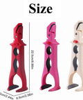 Heavy Duty 3 In 1 Kitchen Lift Tool With Sure Fire Non Slip Heat Safe Grip For Holding Bowls Casseroles Pot Lids And Bottle Caps Quick Mixing Sidekick And Serving Essential In Bright Red, shown with size dimensions.
