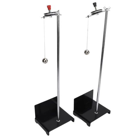 Hands-On Pendulum Physics Lab Kit Set of 2 for Classroom or Lab, showing metal pendulums with clear dials and sturdy bases