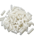 Top Shelf M4 X 12mm Nylon Slotted Set Screws, White Plastic Grub Fasteners On White Background, 250 Piece Kit.