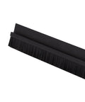 Pemko 085576 brush seal for meeting stile, side view; 1 in wide, 84 in long, dark bronze with black brush insert