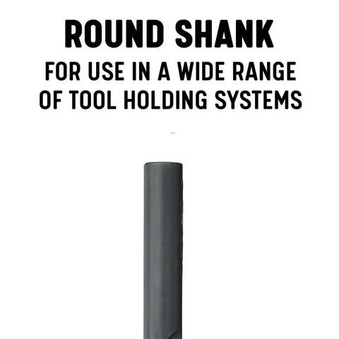 Round shank of Heavy Duty Drill Bit Set For Daily Jobsite Grinds Plus Quick Fixes features for tool holding systems.