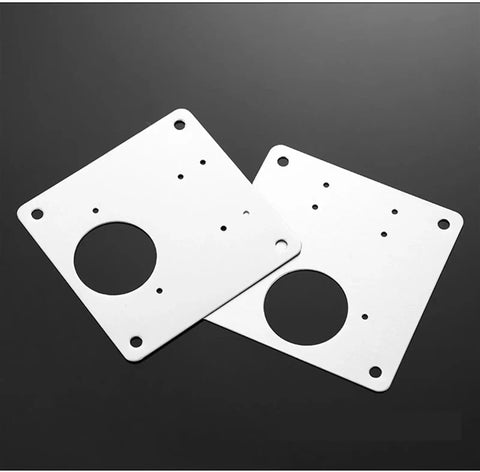 8 Piece Hinge Repair Plate Kit in Brushed Stainless Steel for Cabinets with mounting screws and bracket set, two plates shown