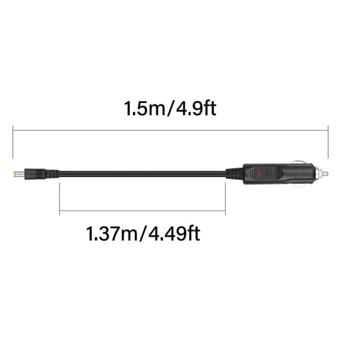 12V Dc Cigarette Lighter Power Adapter Cable With 5 5Mm Male Connector Plug For Dash Cam And Portable Cooler Ride Ready Cord 5 Ft dimensions image