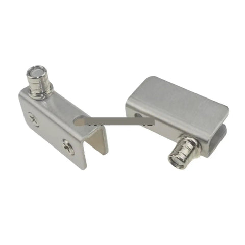 Two Pack Stainless Steel Glass Door Hinges for 5-8mm, 8-10mm, and 10-12mm Frameless Panels, Pivot Clamp Hardware Set, Heavy Duty