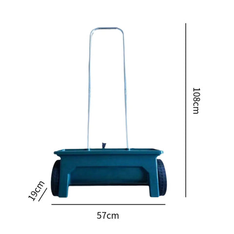 Walk Behind Seed Spreader 12 Liter Hand Push Garden Seeder Broadcast And Drop Spreader with dimensions 108x57x19cm