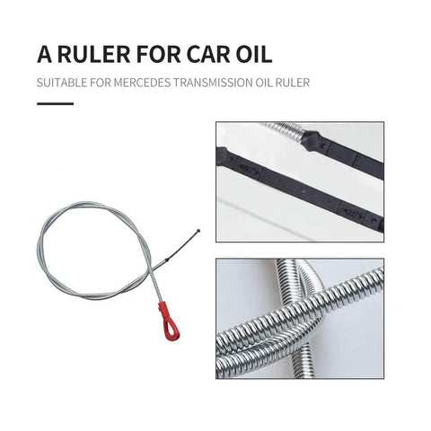 Mercedes 722.6 Transmission Fluid Dipstick Replacement Tool with measuring ruler, red handle, and coiled steel design