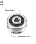 Deep U Groove Ball Track Guide Bearing 8mm X 30mm X 14mm Double Sealed Chrome Steel Bearing GCr15 ABEC 1 P0 Z2 low noise 2 pack