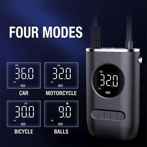 Road Ready Portable Tire Inflator For Kia Soul And Soul Ev 2010 Through 2025 Digital Air Compressor with PSI display modes.