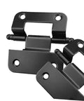 Cabinet hinge set, black metal, self-closing; close-up view, 10-pack for kitchen/bathroom doors