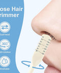 2 In 1 Nose Hair Trimmer Kit With Double Sided Cutter And 360 Degree Rotation in use for nasal grooming, showing close-up detail.