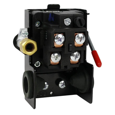 Heavy Duty Air Compressor Pressure Switch 95-125 PSI Single Port 26A Replacement with Pro Grade Quarter Inch Compression Unloader Valve