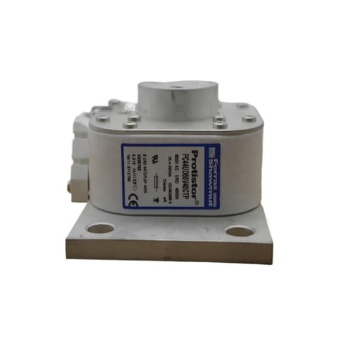 Beefy High Voltage Fuse For Semiconductor Circuits Offering 2000 Volt 500 Amp Thermal Breaker Switch And Rock Solid Electrical Surge Protection For Pro Builds And Daily Drivers mounted on a metal base.