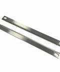 Two Pack Vertical Packaging Tooth Blade Made From SKD-11 Steel 260x16x2.6mm Tea Bags Cutting Knife With 6.5x10mm Holes For High Speed Packing Machines And Pro Grade Heavy Duty Workhorse For Busy Tea Bag Lines, two steel blades