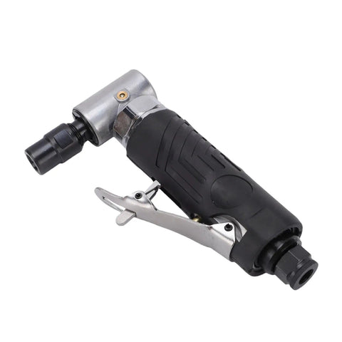 Straight Up Heavy Duty 90 Degree Air Angle Die Grinder Real Deal 12000 RPM Pneumatic Grinding Tool with rubber grip handle.