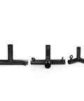 2 Inch Baseball Batting Cage Frame Corner Kit For 55 Foot Cage Connectors Set Breezy Install Fits 2 Inch Galvanized Pipe Holds Net Tightly With Screws That Double As Hooks Net Not Included; three metal connectors in black finish for pipe assembly