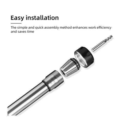 Upgrade Your Milling Game With This High Performance ER Extension Rod Tool Holder Bracket Collet disassembled for easy installation.