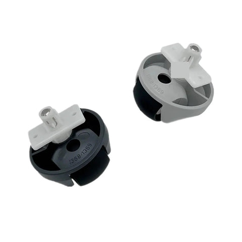 Q7 front omni-directional wheel casters for Roborock vacuum; pair in black and gray with white mounting tabs.