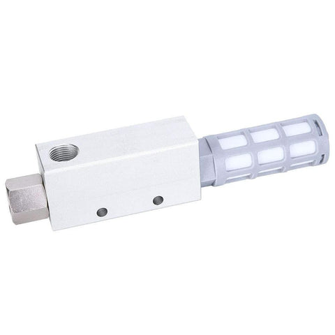 CV25HS pneumatic vacuum generator with compact air-operated venturi; aluminum housing and gray plastic venturi tube