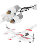 WL F949 Aircraft Engine Kit With Top Notch Craftsmanship And Long Life, showing engine parts and RC plane, silver metal build.