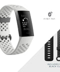 Charge 3 SE Fitness Tracker With Graphite White Silicone Band Bundle One Size Fits Most Includes Small And Large Bands