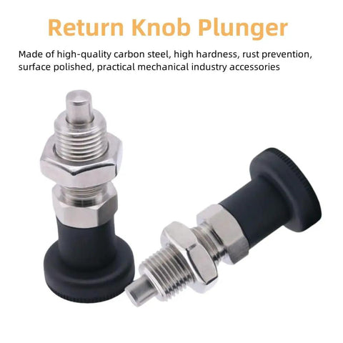 Heavy Duty Stainless Steel Spring Plunger With M12 Retractable Ball Nose Thumb Wheel And Easy Pull Knob For Straight Shots On Precision Clamping Gritty Shop Tough Setup, featuring a return knob plunger.