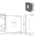 Rugged 1.5 Kw AC Servo Motor Package With Snappy Drive Controller And Ten Meter Wiring Harness schematic showing dimensions and ports.