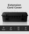 Beefy Heavy Duty Outdoor Electrical Junction Box IP54 Weatherproof Rain Shield Featuring Rock Solid Rubber Gasket Seal To Keep Wiring Connections Safe And Dry Through Rough Elements 15 3 X 8 9 X 5 4 Inch Matte Black extension cord cover