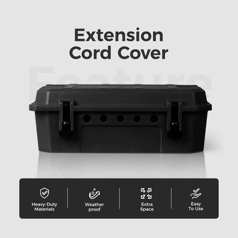 Beefy Heavy Duty Outdoor Electrical Junction Box IP54 Weatherproof Rain Shield Featuring Rock Solid Rubber Gasket Seal To Keep Wiring Connections Safe And Dry Through Rough Elements 15 3 X 8 9 X 5 4 Inch Matte Black extension cord cover