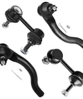 4 Piece Front Suspension Kit With Outer Tie Rod Ends And Sway Bar Links For Honda Civic 2006 2007 2008 2009 2010 2011 All In One Replacement Includes Right And Left Outer Tie Rod Ends And Front Sway Bar End Links Easy Install Durable, black steel suspension parts