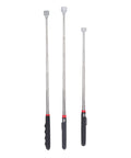 Cool Retractable Magnetic Pickup Pen Kit With Rubber Grip Steel Magnets Perfect For Garage Work, Car Repairs And Reaching Deep Spots Hassle Free Heavy Duty Weatherproof Design For Any Job. three retractable magnetic pickup pens with rubber grips