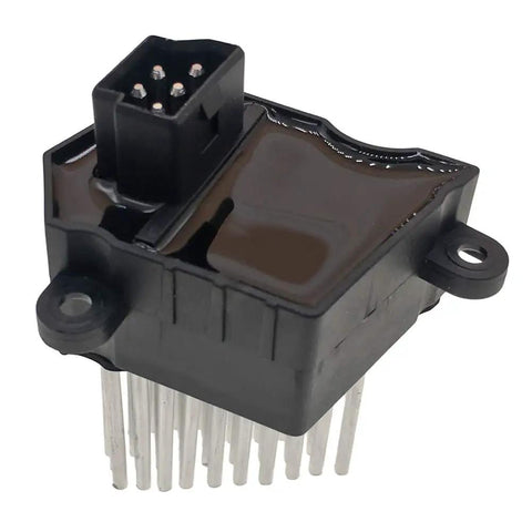Direct Swap Hvac Blower Motor Control Module Resistor 64116929540 Ru617 351321511, black resistive module with metal fins.