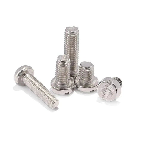 Rock Solid 304 Stainless Steel Slotted Cheese Head Machine Screws M3 M4 M5 M6 Threads Offering No Sweat Rust Protection stacked together