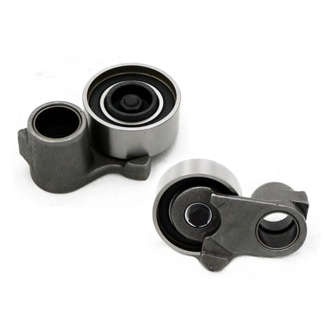 Close-up of tensioner pulleys from Beefed Up Timing Belt Kit With Water Pump For Honda Acura MDX TL RL ZDX TSX RDX Accord Odyssey