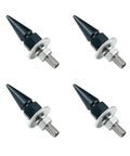 Set of four Titanium Spike License Plate Screws for Cars Trucks Motorcycles, featuring black spike tops and silver fasteners.
