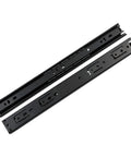 Heavy Duty Steel Ball Bearing Silent Drawer Slide Rail Set For Cabinets And Wardrobes, Three Section Drawer, 2 Pack, Black