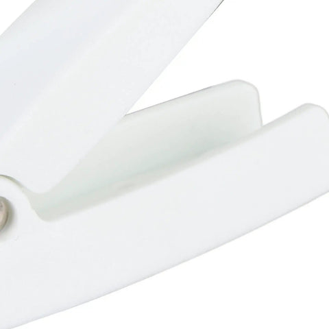 Close-up view of Heavy Duty Rv Baggage Door Catch Latch With Spring Loaded Clamping made of durable white nylon.