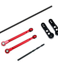 Aluminum Alloy Front And Rear Torsional Sway Bars Linkage Set For 1 To 7 UDR Upgrades Beefed Up Front And Rear Sway Bar Linkage Replacement CNC Machined Lightweight Durability Upgrade Kit For Dialed In Stability And Handling, red and black RC parts