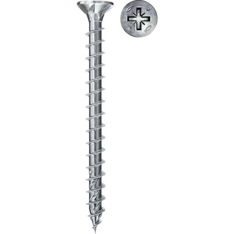 Power-Fast II 3.5 X 30 Mm wood screws, zinc plated, showing full-thread and Pozi drive head for solid wood joints.